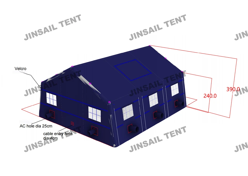 6.5m*8m Blue Low Pressure Inflatable Tent