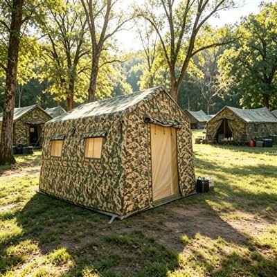 Military Inflatable Tent – 20㎡ Camouflage Shelter for Barracks Storage and Command