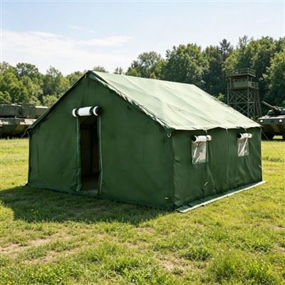 Heavy Duty Canvas Tent – Military-Style Squad Tent with Cotton Inner Lining for Field Deployment